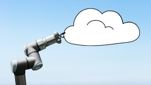 Roboterarm greift Wolke