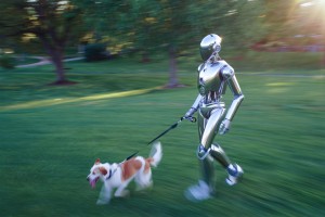 Roboter geht Gassi