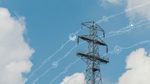 Strom Mast mit CPU Strängen als Seile